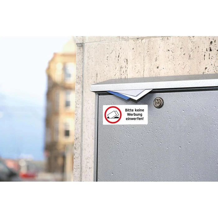 Herma Hinweisetiketten 5738, Bitte Keine Werbung, 79 X 34mm, Selbstklebend, Wetterfest, 3 Stück – Bild 2