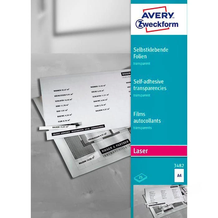 Zweckform 3482 A4 Klar Matt Kopierfolien Avery 1 Zweckform 3482 A4 Klar Matt Kopierfolien Avery
