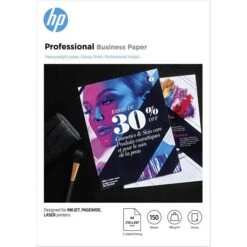 HP Farblaserpapier 3VK91A, Professional Business, Paper, A4, 180g/qm, Glänzend, Hochweiß, 150 Blatt